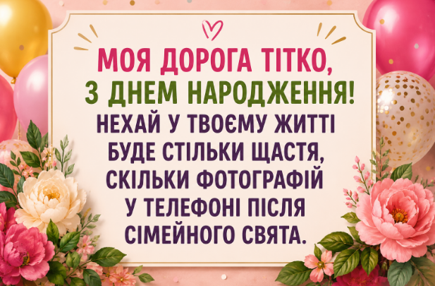 Прикольні привітання з днем народження тітці своїми словами