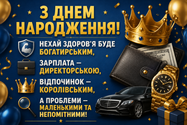 Прикольні привітання з днем народження чоловіку картинка