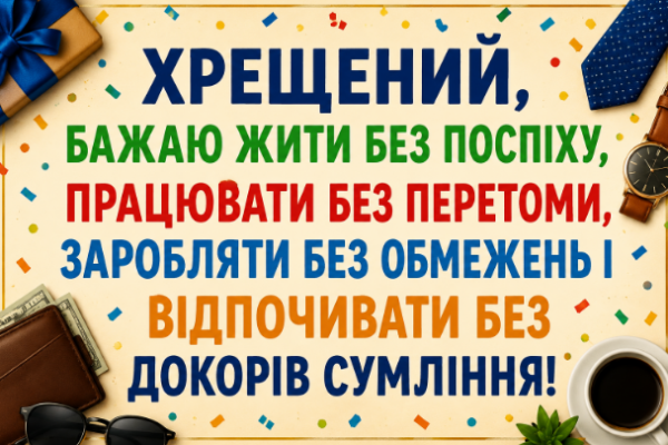 Прикольні привітання з днем народження хрещеному картинка