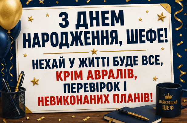 Прикольні привітання з днем народження начальнику своїми словами